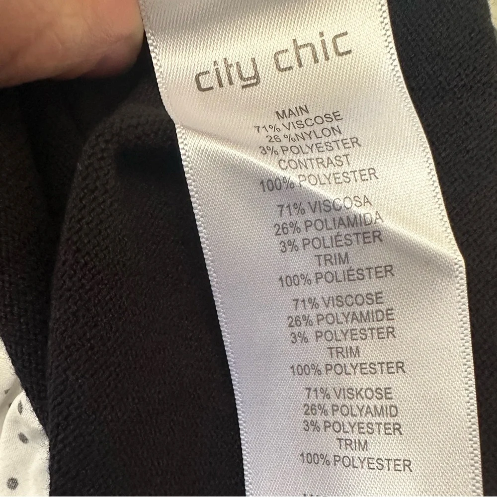 NWT! City Chic Women’s Layered Polka Dot and Black Pullover Sweater - Picture 5 of 5